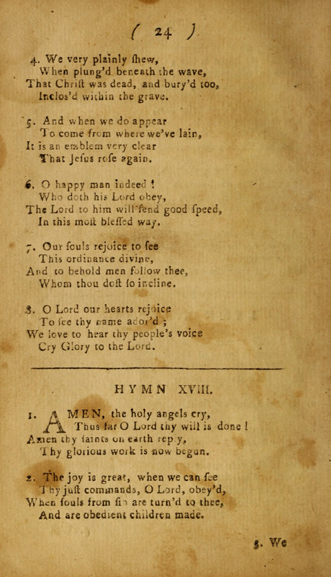 A Choice Collection of Hymns, in which are some never before printed page 22