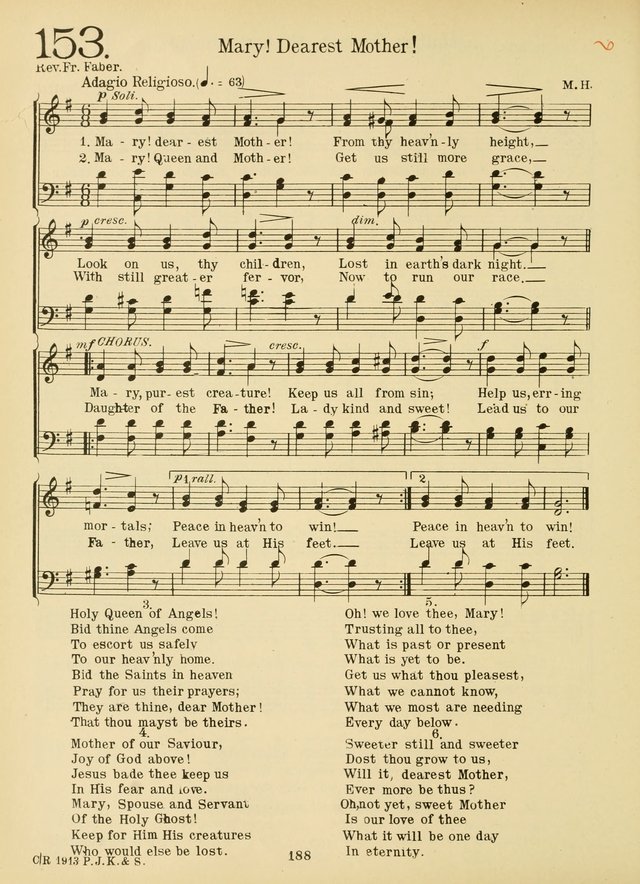 American Catholic Hymnal: an extensive collection of hymns, Latin chants, and sacred songs for church, school, and home, including Gregorian masses, vesper psalms, litanies... page 195