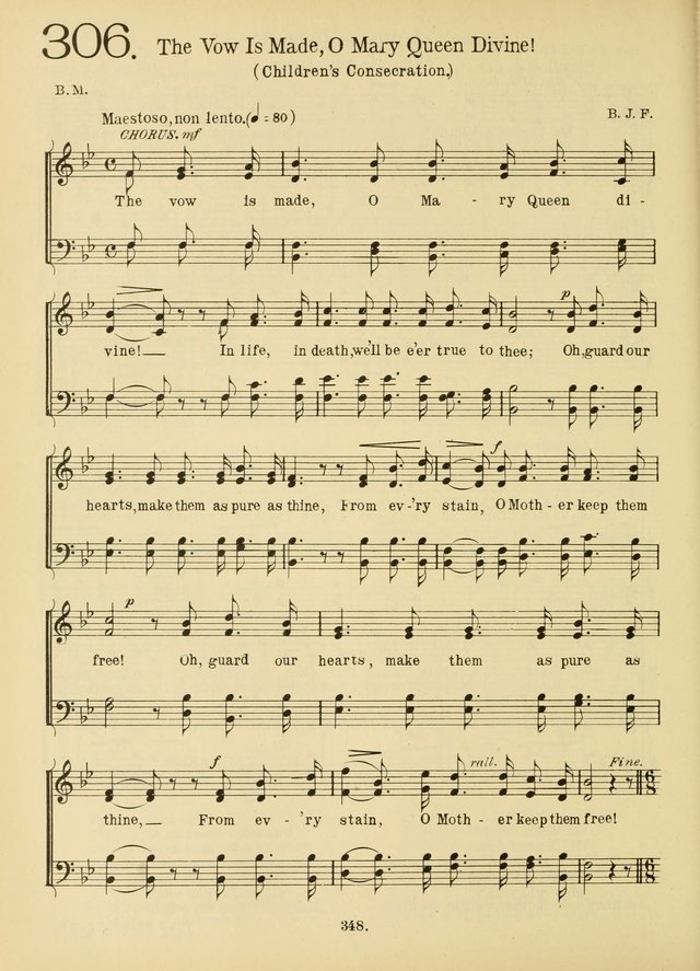 American Catholic Hymnal: an extensive collection of hymns, Latin chants, and sacred songs for church, school, and home, including Gregorian masses, vesper psalms, litanies... page 355