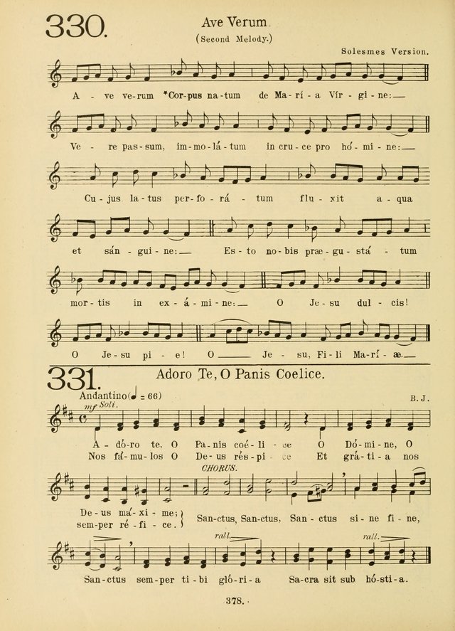 American Catholic Hymnal: an extensive collection of hymns, Latin chants, and sacred songs for church, school, and home, including Gregorian masses, vesper psalms, litanies... page 385