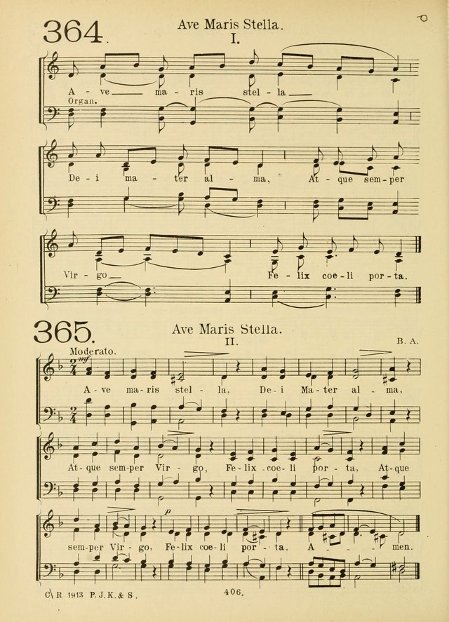 American Catholic Hymnal: an extensive collection of hymns, Latin chants, and sacred songs for church, school, and home, including Gregorian masses, vesper psalms, litanies... page 413