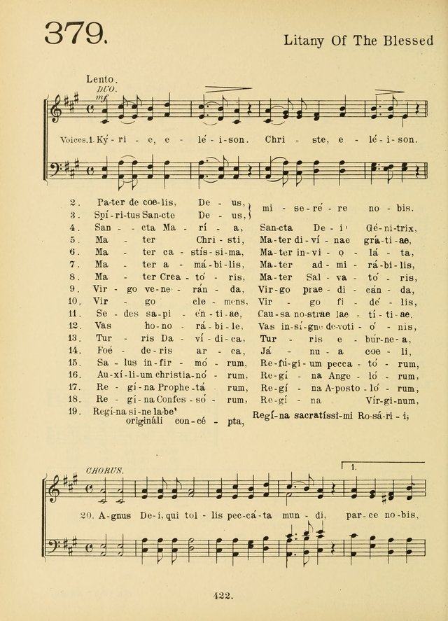 American Catholic Hymnal: an extensive collection of hymns, Latin chants, and sacred songs for church, school, and home, including Gregorian masses, vesper psalms, litanies... page 429