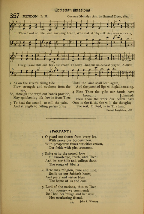 The American Hymnal for Chapel Service page 289