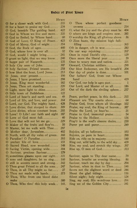 The American Hymnal for Chapel Service page xii