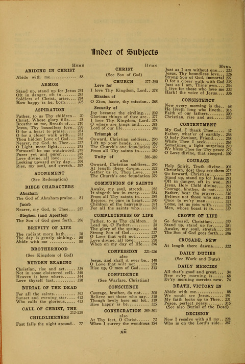 The American Hymnal for Chapel Service page xv