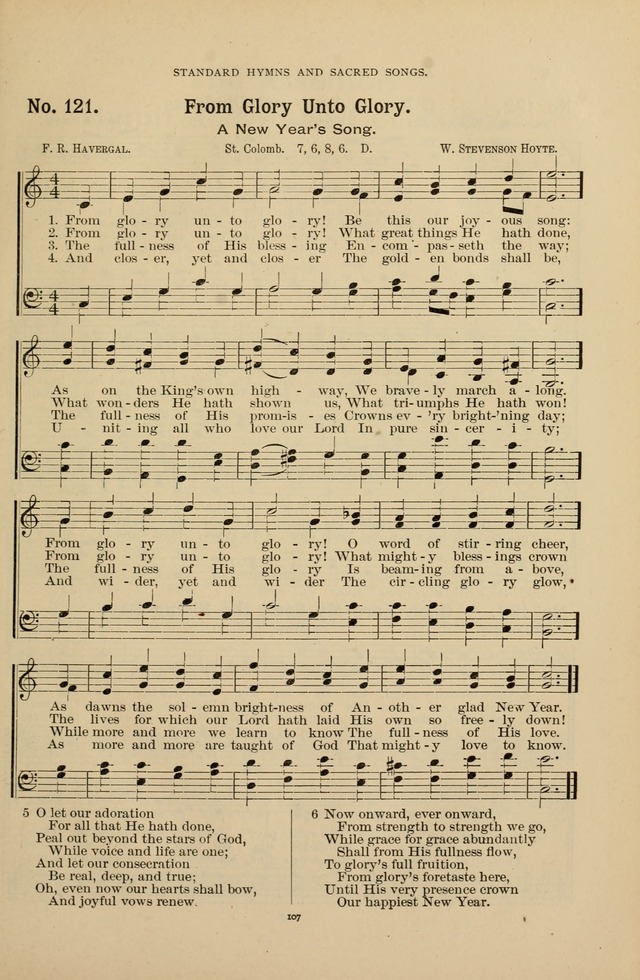 The Assembly Hymn and Song Collection: designed for use in chapel, assembly, convocation, or general exercises of schools, normals, colleges and universities. (3rd ed.) page 107
