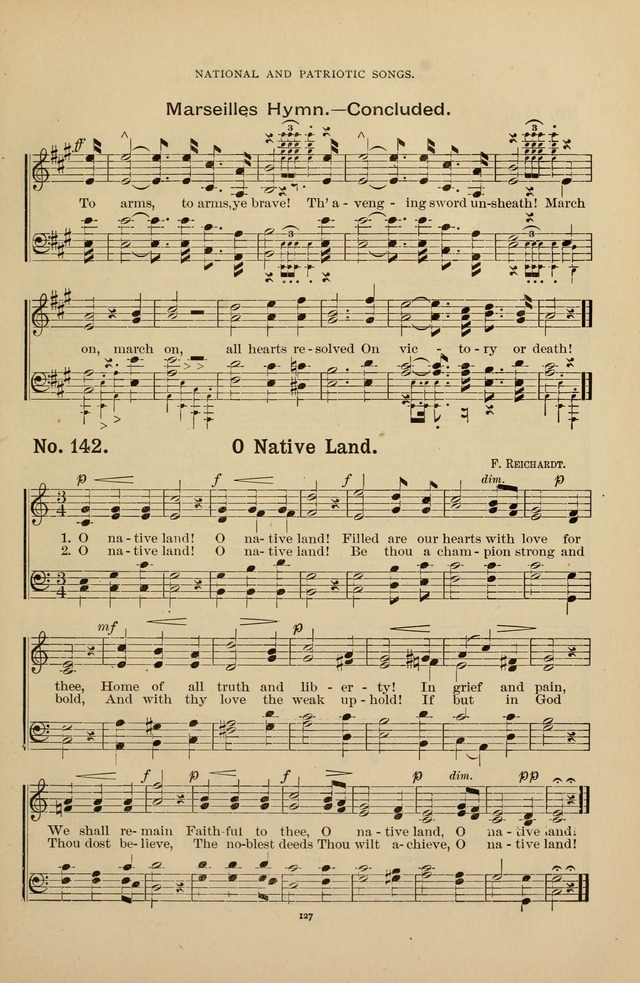 The Assembly Hymn and Song Collection: designed for use in chapel, assembly, convocation, or general exercises of schools, normals, colleges and universities. (3rd ed.) page 127