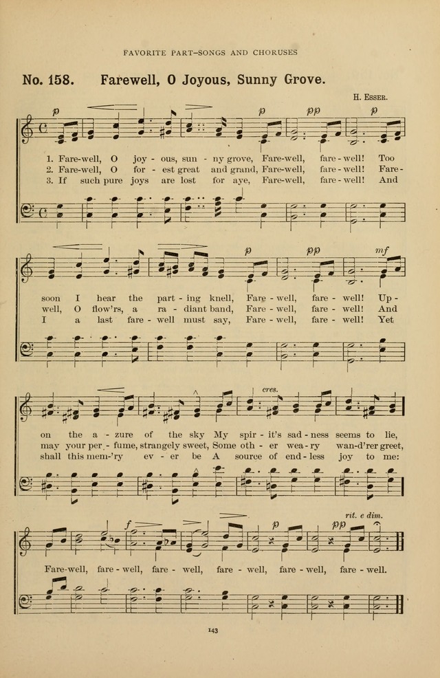 The Assembly Hymn and Song Collection: designed for use in chapel, assembly, convocation, or general exercises of schools, normals, colleges and universities. (3rd ed.) page 143