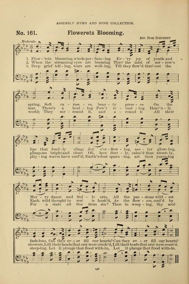 The Assembly Hymn and Song Collection: designed for use in chapel, assembly, convocation, or general exercises of schools, normals, colleges and universities. (3rd ed.) page 146