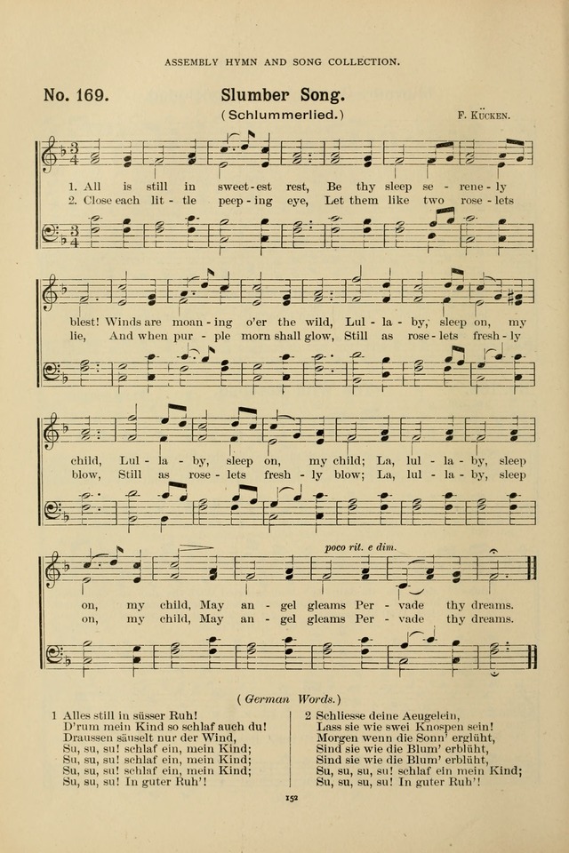 The Assembly Hymn and Song Collection: designed for use in chapel, assembly, convocation, or general exercises of schools, normals, colleges and universities. (3rd ed.) page 152