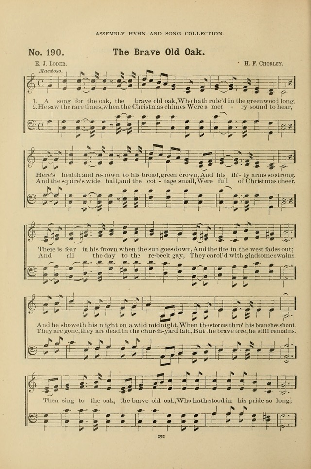 The Assembly Hymn and Song Collection: designed for use in chapel, assembly, convocation, or general exercises of schools, normals, colleges and universities. (3rd ed.) page 172