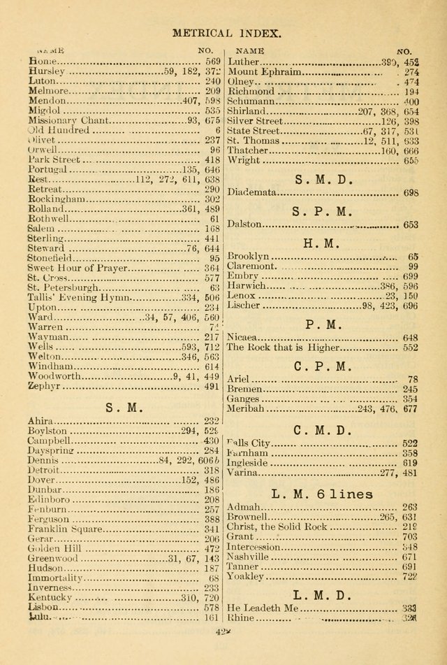 The African Methodist Episcopal Hymn and Tune Book: adapted to the doctrines and usages of the church (6th ed.) page 422