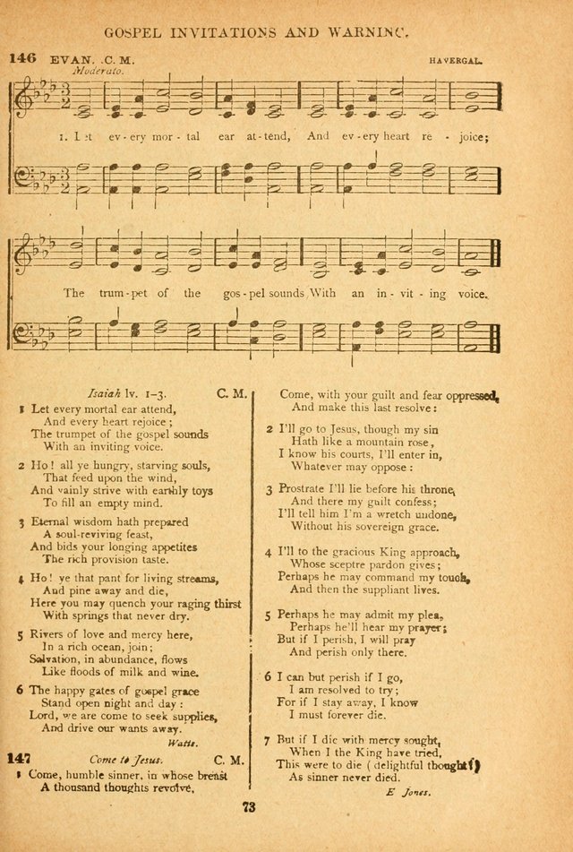 The African Methodist Episcopal Hymn and Tune Book: adapted to the doctrines and usages of the church (6th ed.) page 73