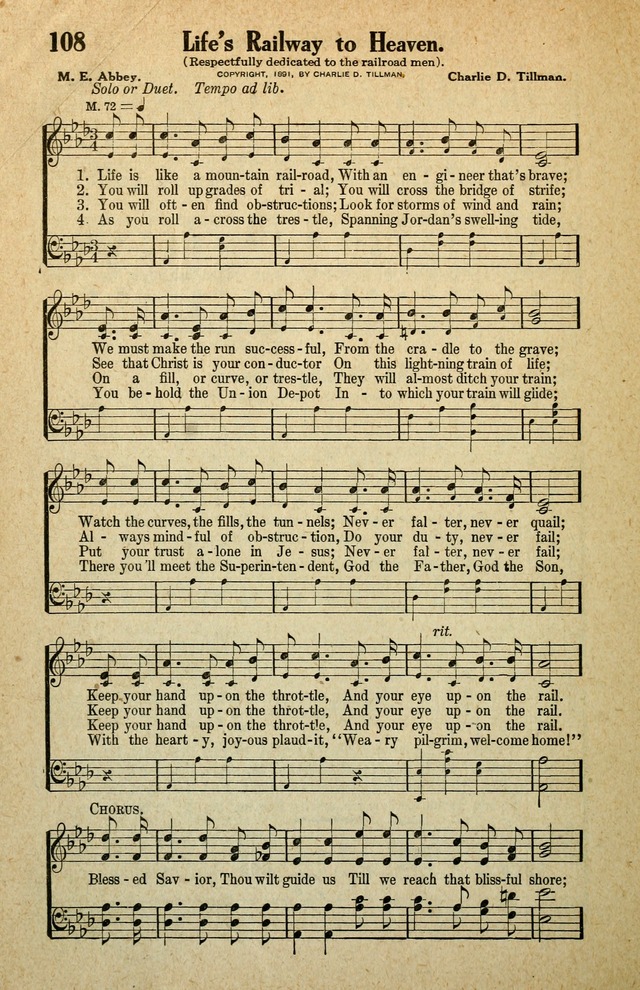 Awakening Songs for the Church, Sunday School and Evangelistic Services page 108