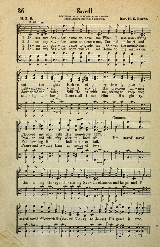 Awakening Songs for the Church, Sunday School and Evangelistic Services page 36