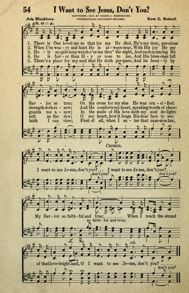 Awakening Songs for the Church, Sunday School and Evangelistic Services page 54