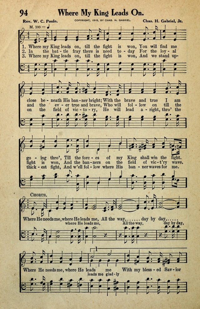 Awakening Songs for the Church, Sunday School and Evangelistic Services page 94