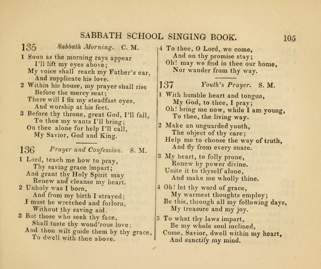 The American Sabbath School Singing Book: containing hymns, tunes, scriptural selections and chants, for Sabbath schools page 105