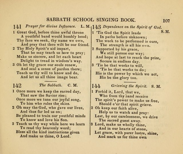 The American Sabbath School Singing Book: containing hymns, tunes, scriptural selections and chants, for Sabbath schools page 107