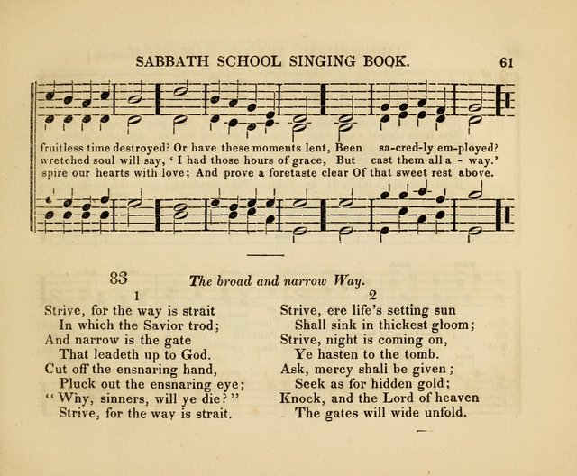 The American Sabbath School Singing Book: containing hymns, tunes, scriptural selections and chants, for Sabbath schools page 61