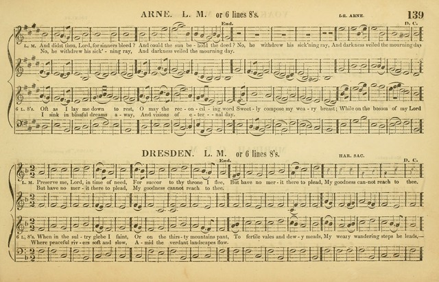 The American Vocalist: a selection of tunes, anthems, sentences, and hymns, old and new: designed for the church, the vestry, or the parlor; adapted to every variety of metre in common use. (Rev. ed.) page 139