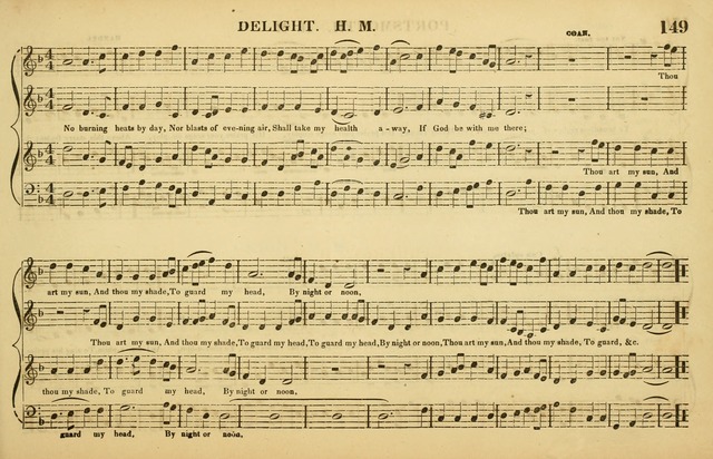The American Vocalist: a selection of tunes, anthems, sentences, and hymns, old and new: designed for the church, the vestry, or the parlor; adapted to every variety of metre in common use. (Rev. ed.) page 149