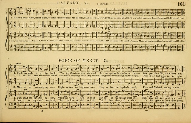 The American Vocalist: a selection of tunes, anthems, sentences, and hymns, old and new: designed for the church, the vestry, or the parlor; adapted to every variety of metre in common use. (Rev. ed.) page 161