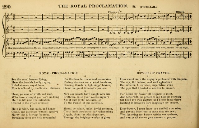 The American Vocalist: a selection of tunes, anthems, sentences, and hymns, old and new: designed for the church, the vestry, or the parlor; adapted to every variety of metre in common use. (Rev. ed.) page 290