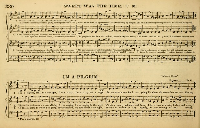 The American Vocalist: a selection of tunes, anthems, sentences, and hymns, old and new: designed for the church, the vestry, or the parlor; adapted to every variety of metre in common use. (Rev. ed.) page 330