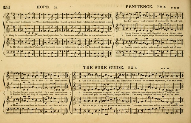 The American Vocalist: a selection of tunes, anthems, sentences, and hymns, old and new: designed for the church, the vestry, or the parlor; adapted to every variety of metre in common use. (Rev. ed.) page 354