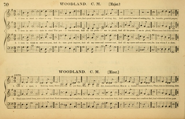 The American Vocalist: a selection of tunes, anthems, sentences, and hymns, old and new: designed for the church, the vestry, or the parlor; adapted to every variety of metre in common use. (Rev. ed.) page 70