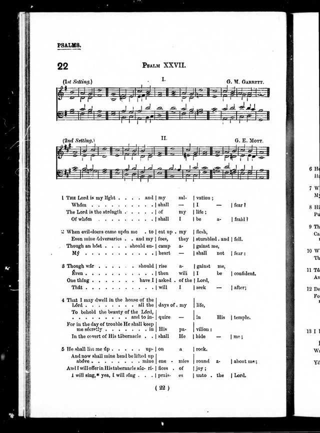The Baptist Church Hymnal: chants and anthems with music page 22