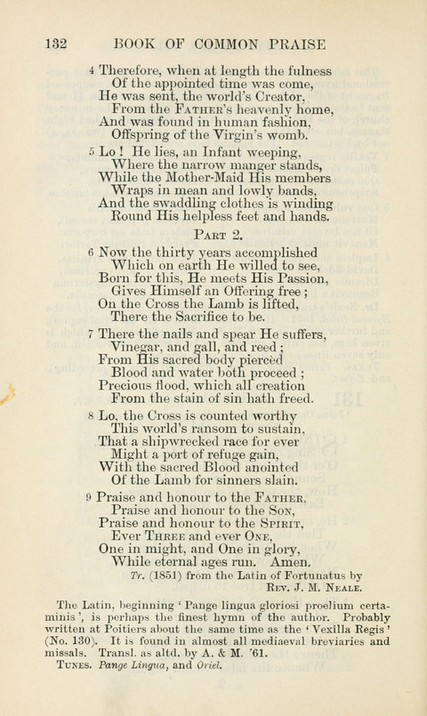 The Book of Common Praise: being the Hymn Book of the Church of England in Canada. Annotated edition page 132
