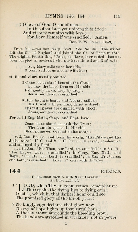 The Book of Common Praise: being the Hymn Book of the Church of England in Canada. Annotated edition page 145
