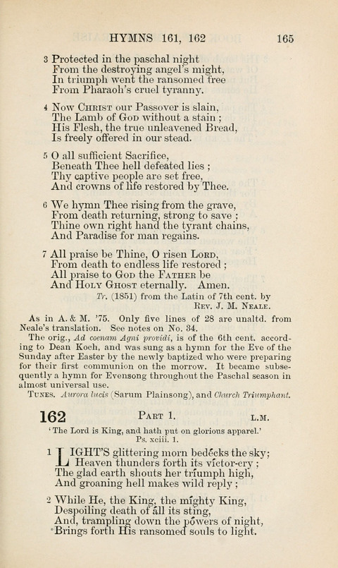 The Book of Common Praise: being the Hymn Book of the Church of England in Canada. Annotated edition page 165