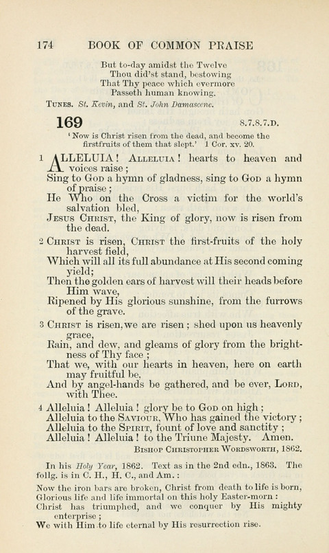 The Book of Common Praise: being the Hymn Book of the Church of England in Canada. Annotated edition page 174