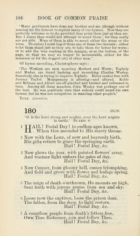 The Book of Common Praise: being the Hymn Book of the Church of England in Canada. Annotated edition page 184