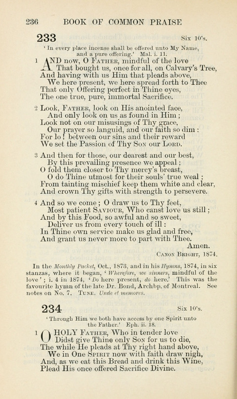 The Book of Common Praise: being the Hymn Book of the Church of England in Canada. Annotated edition page 236