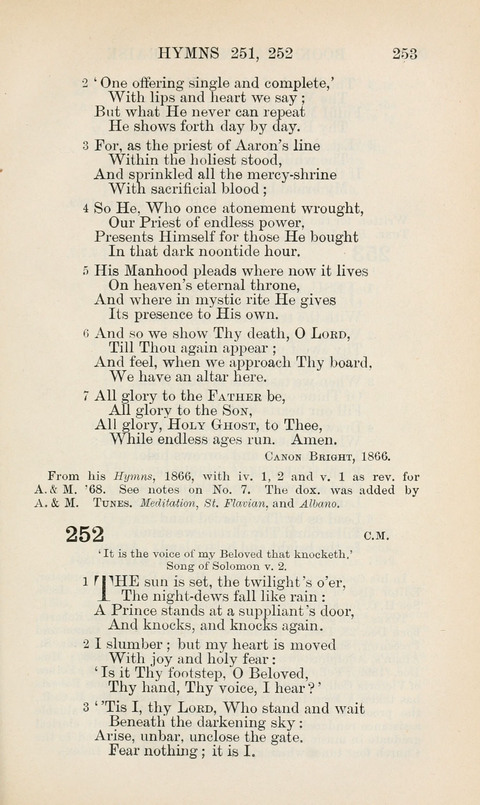 The Book of Common Praise: being the Hymn Book of the Church of England in Canada. Annotated edition page 253