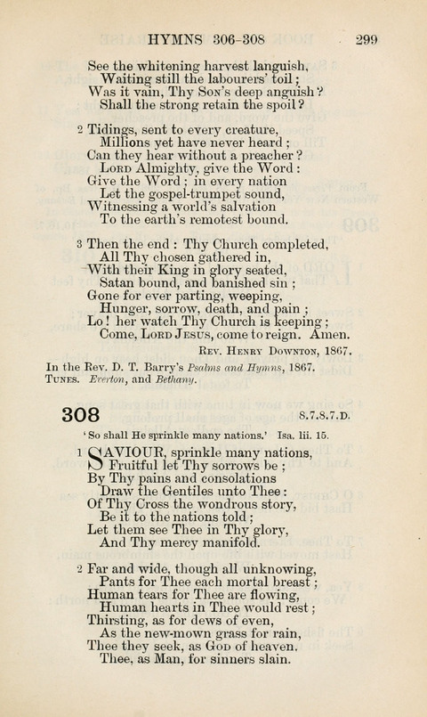 The Book of Common Praise: being the Hymn Book of the Church of England in Canada. Annotated edition page 299