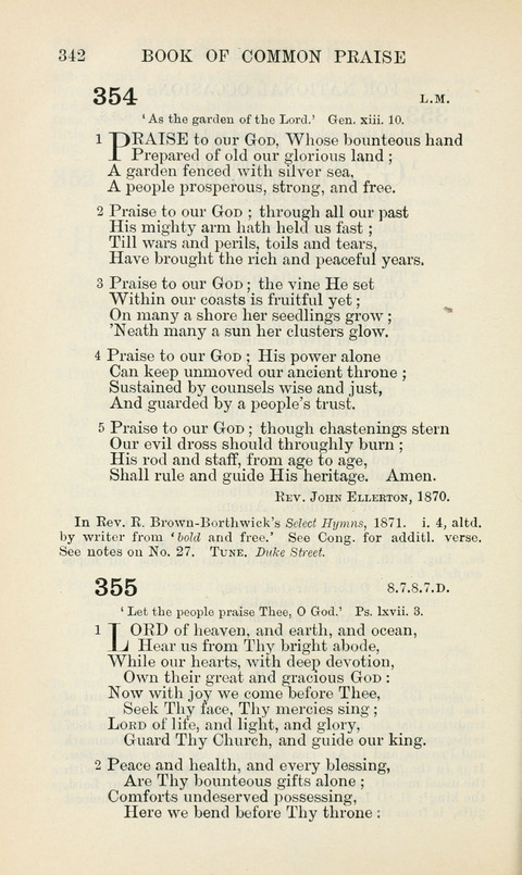 The Book of Common Praise: being the Hymn Book of the Church of England in Canada. Annotated edition page 342