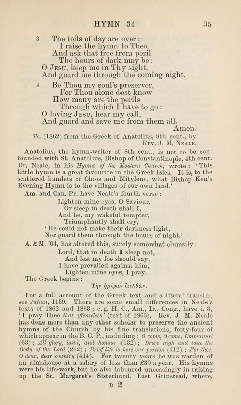 The Book of Common Praise: being the Hymn Book of the Church of England in Canada. Annotated edition page 35