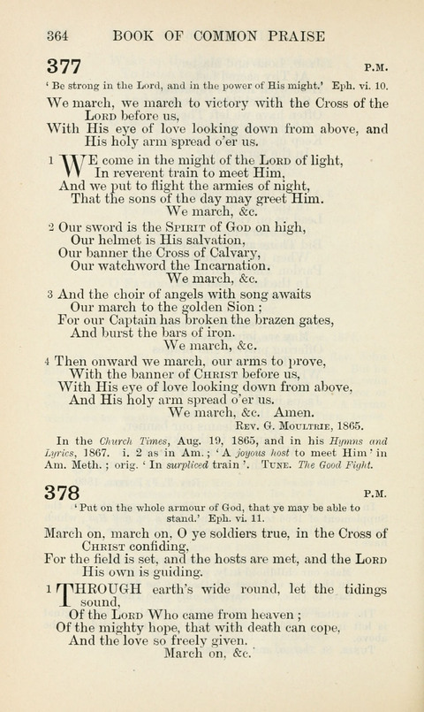 The Book of Common Praise: being the Hymn Book of the Church of England in Canada. Annotated edition page 364