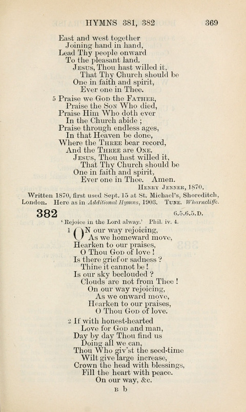 The Book of Common Praise: being the Hymn Book of the Church of England in Canada. Annotated edition page 369