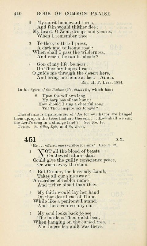 The Book of Common Praise: being the Hymn Book of the Church of England in Canada. Annotated edition page 440