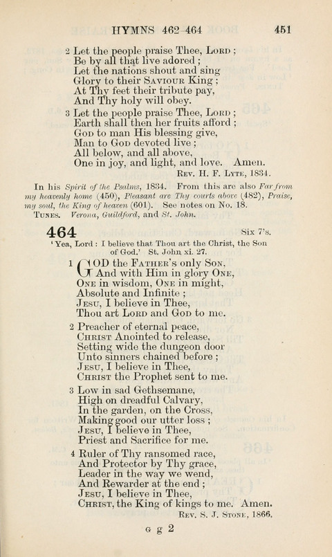 The Book of Common Praise: being the Hymn Book of the Church of England in Canada. Annotated edition page 451