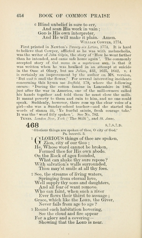 The Book of Common Praise: being the Hymn Book of the Church of England in Canada. Annotated edition page 454
