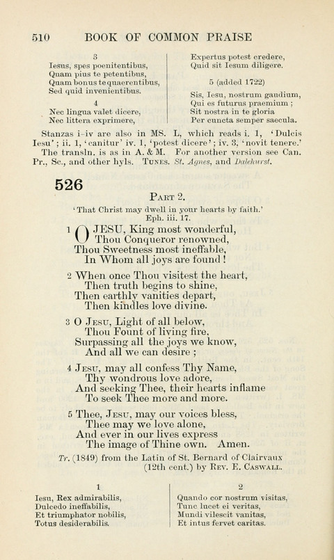 The Book of Common Praise: being the Hymn Book of the Church of England in Canada. Annotated edition page 510