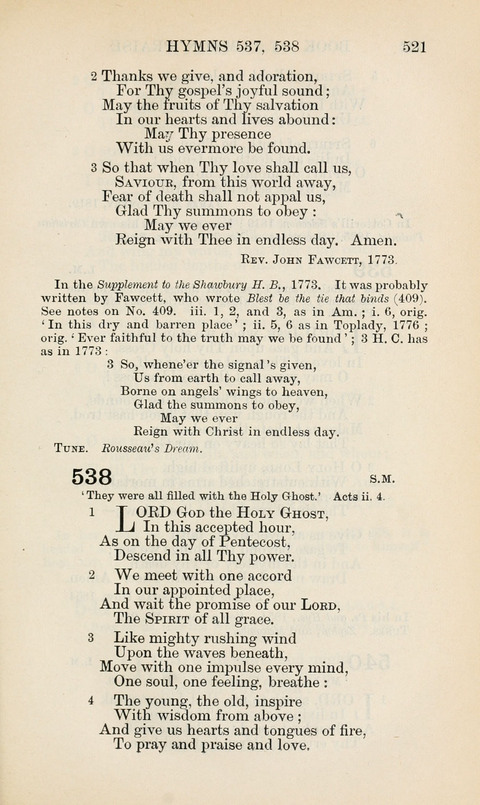 The Book of Common Praise: being the Hymn Book of the Church of England in Canada. Annotated edition page 521
