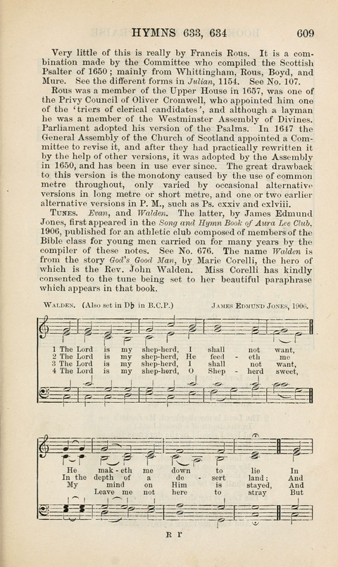 The Book of Common Praise: being the Hymn Book of the Church of England in Canada. Annotated edition page 609